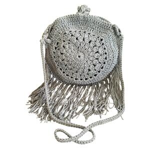Boho crochet Crossbody, baby blue